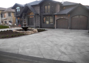 Exterior Expoxy Concrete Overlay Home Driveway